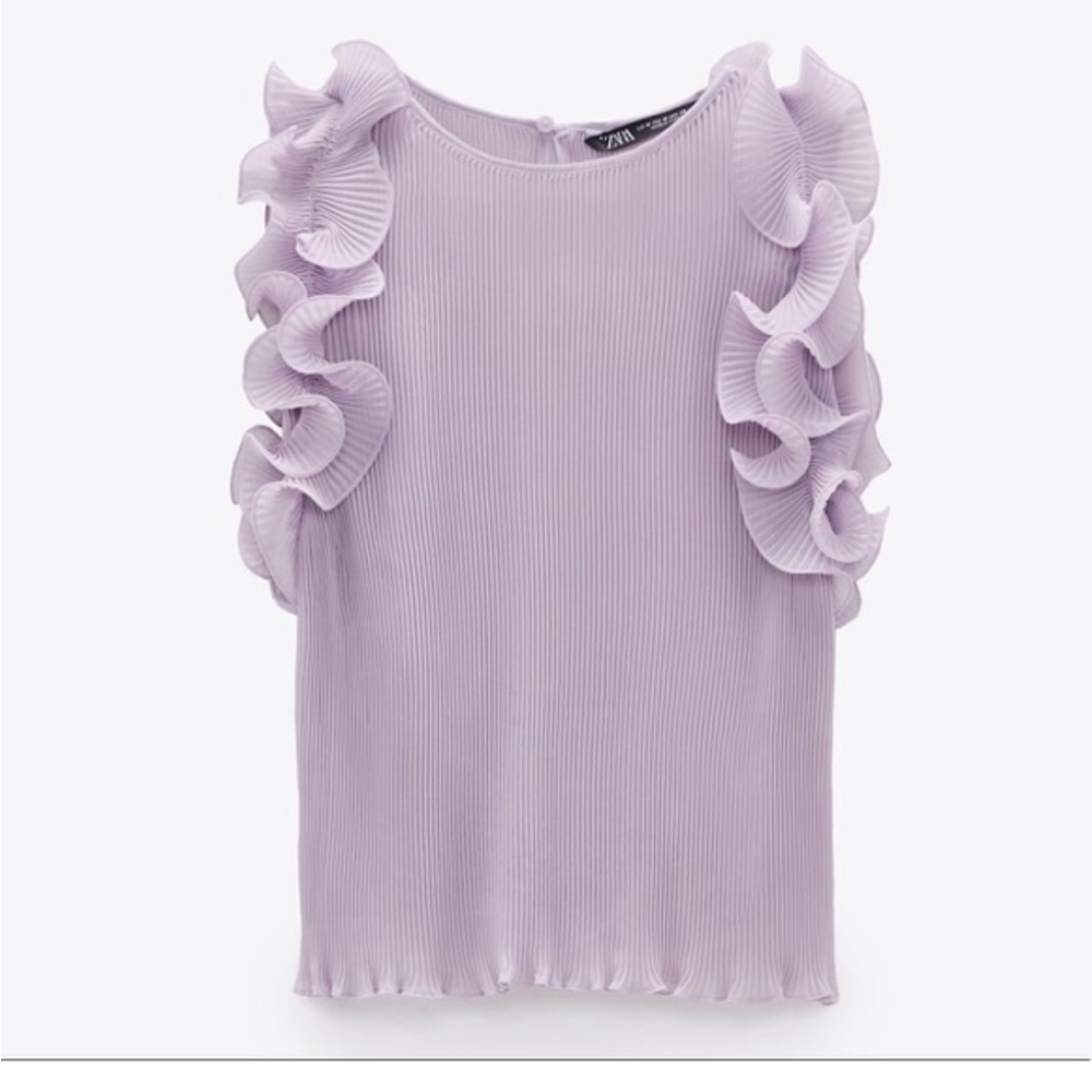 Lavender ruffle top
